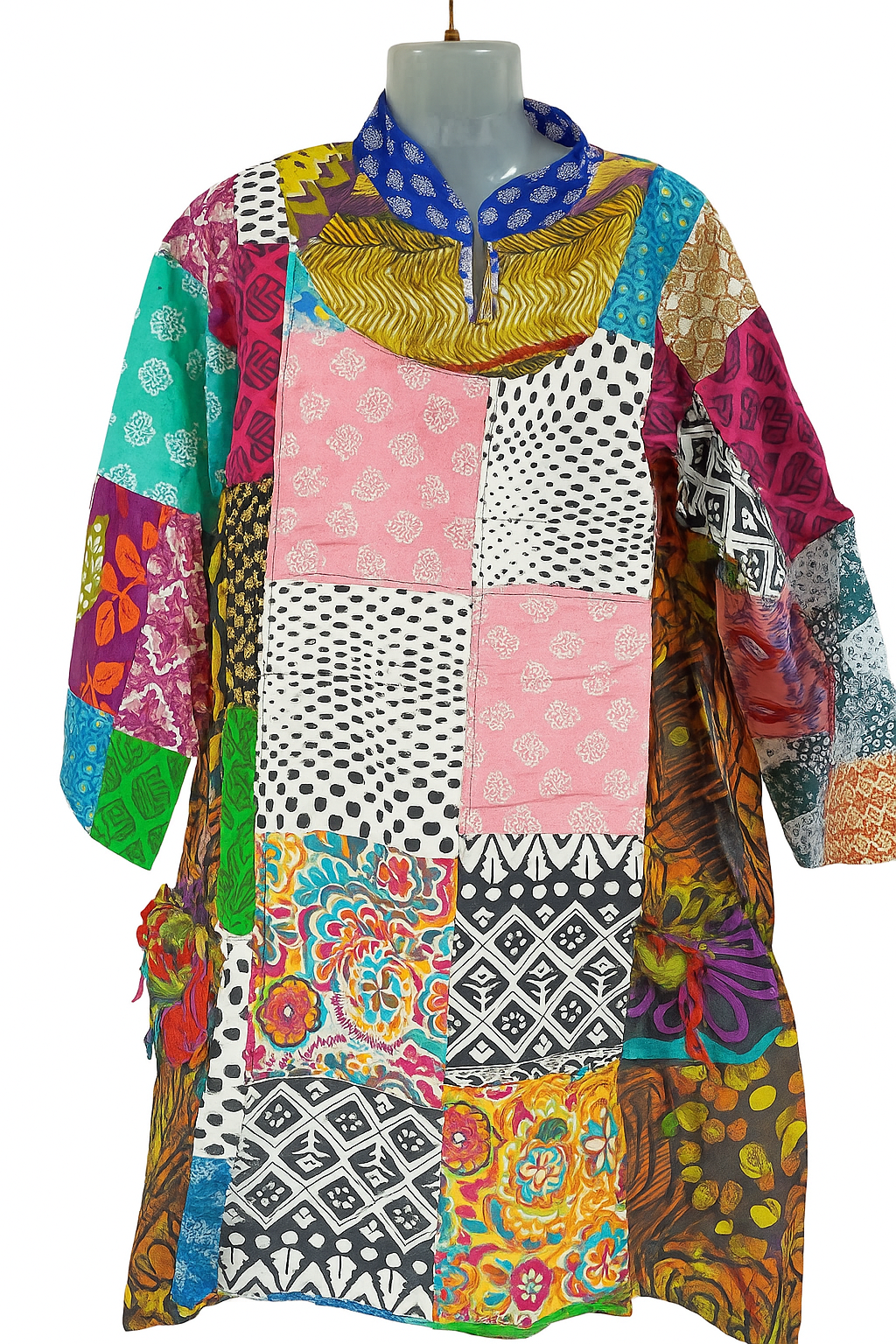 Women's Multicolor Patchwork Cotton Tunic – Earth Co.