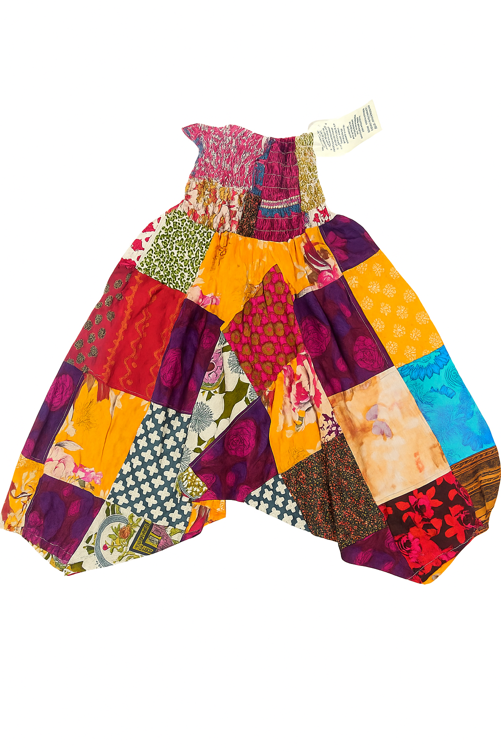 Girls’ Patchwork Boho Skirt – Colorful Handmade Cotton Midi
