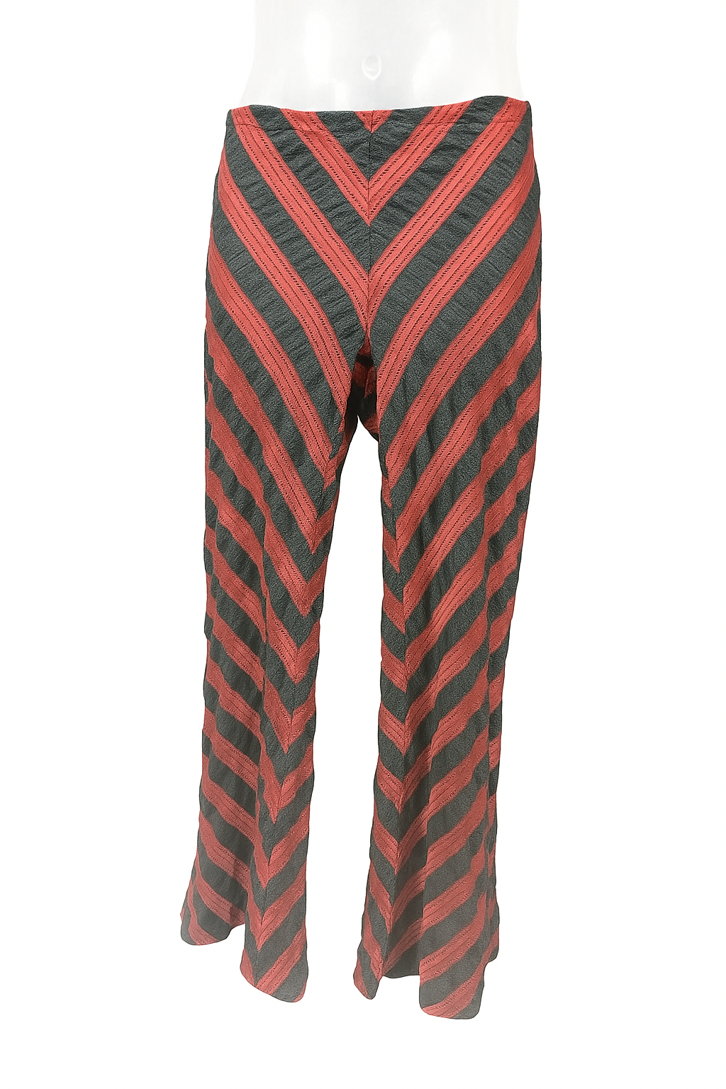 Chevron Striped Flared Pants – Red & Black