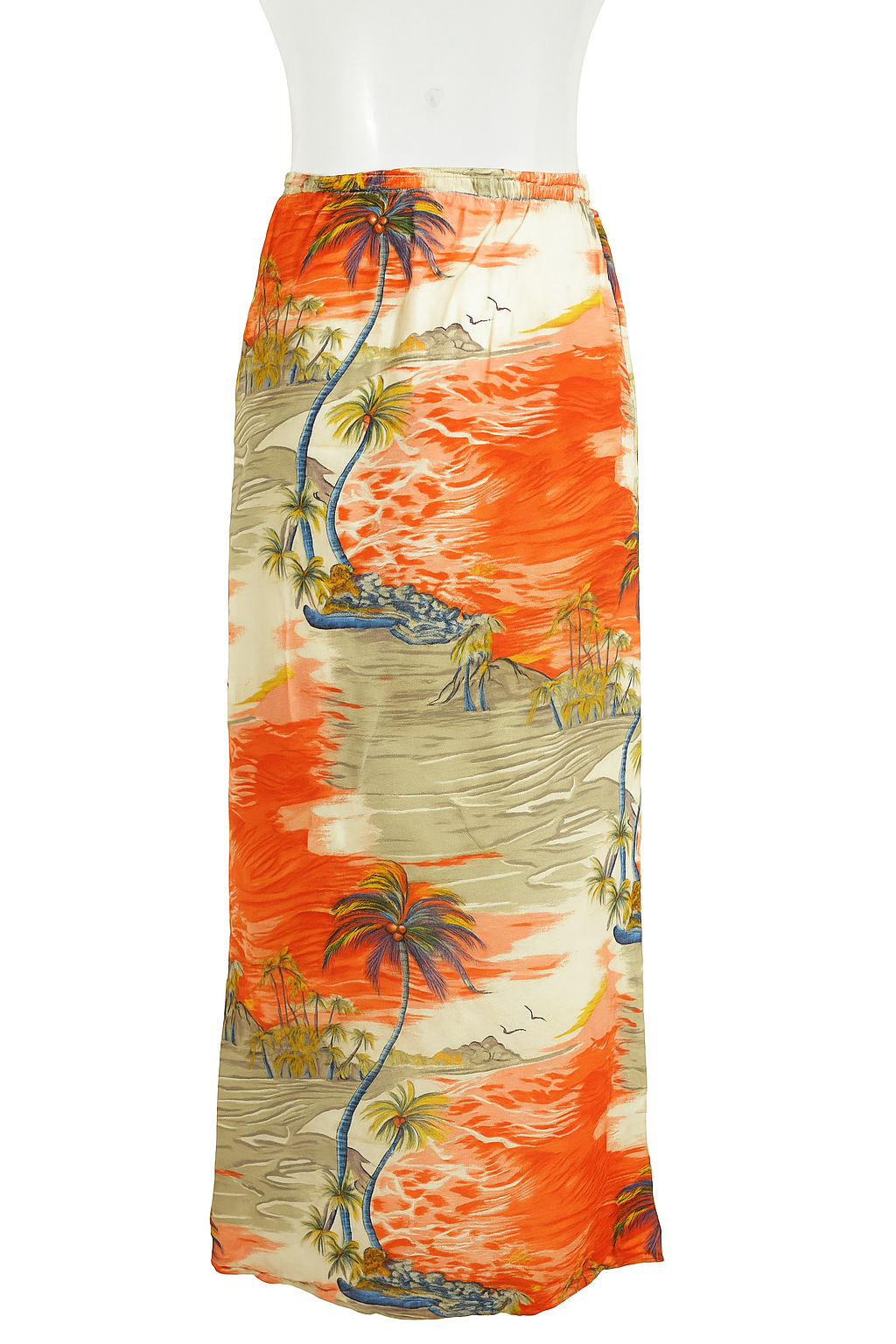 Tropical Print Midi Skirt – Beach Vacation Summer Wear