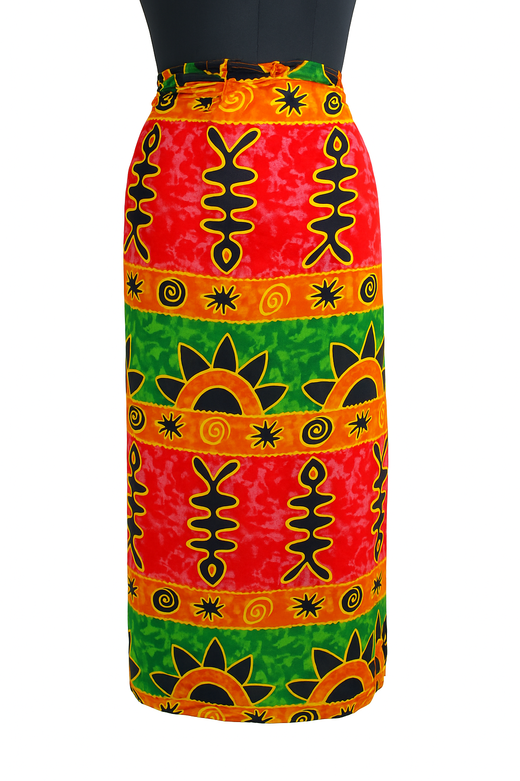 Vibrant Tribal Print Wrap Skirt – Boho Beach & Resort Wear
