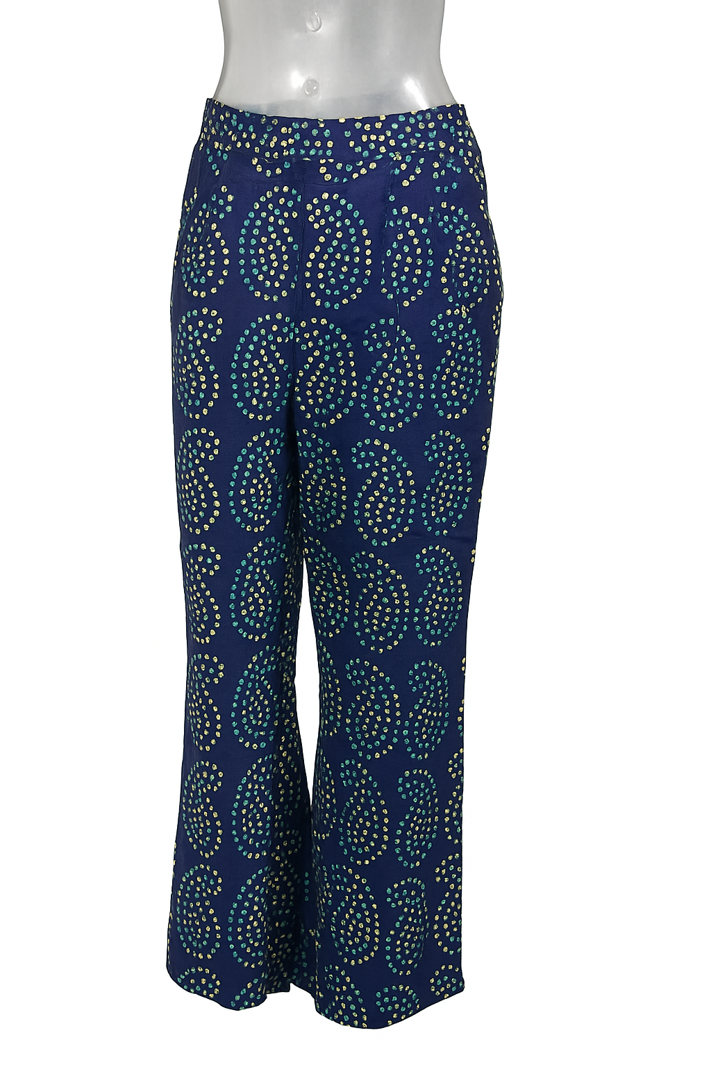 Women's Indigo Handblock Printed Cotton Palazzo Pants