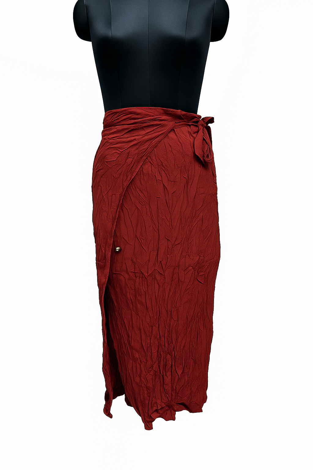 Rust Red Wrap Midi Skirt – Boho Chic Summer Beachwear