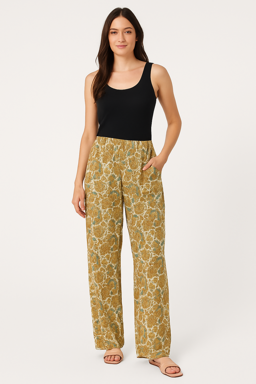 Vintage Paisley Printed Cotton Pants