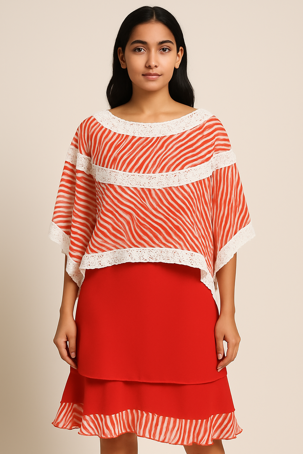 Vibrant Zebra Print Two-Piece Dress