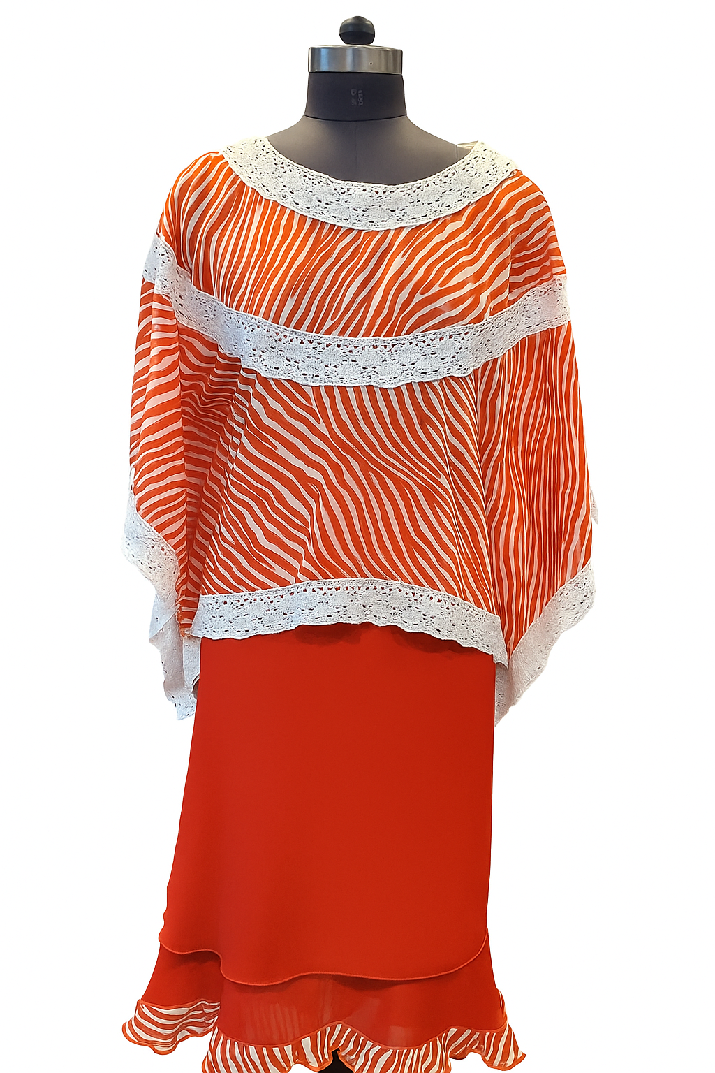 Vibrant Zebra Print Two-Piece Dress