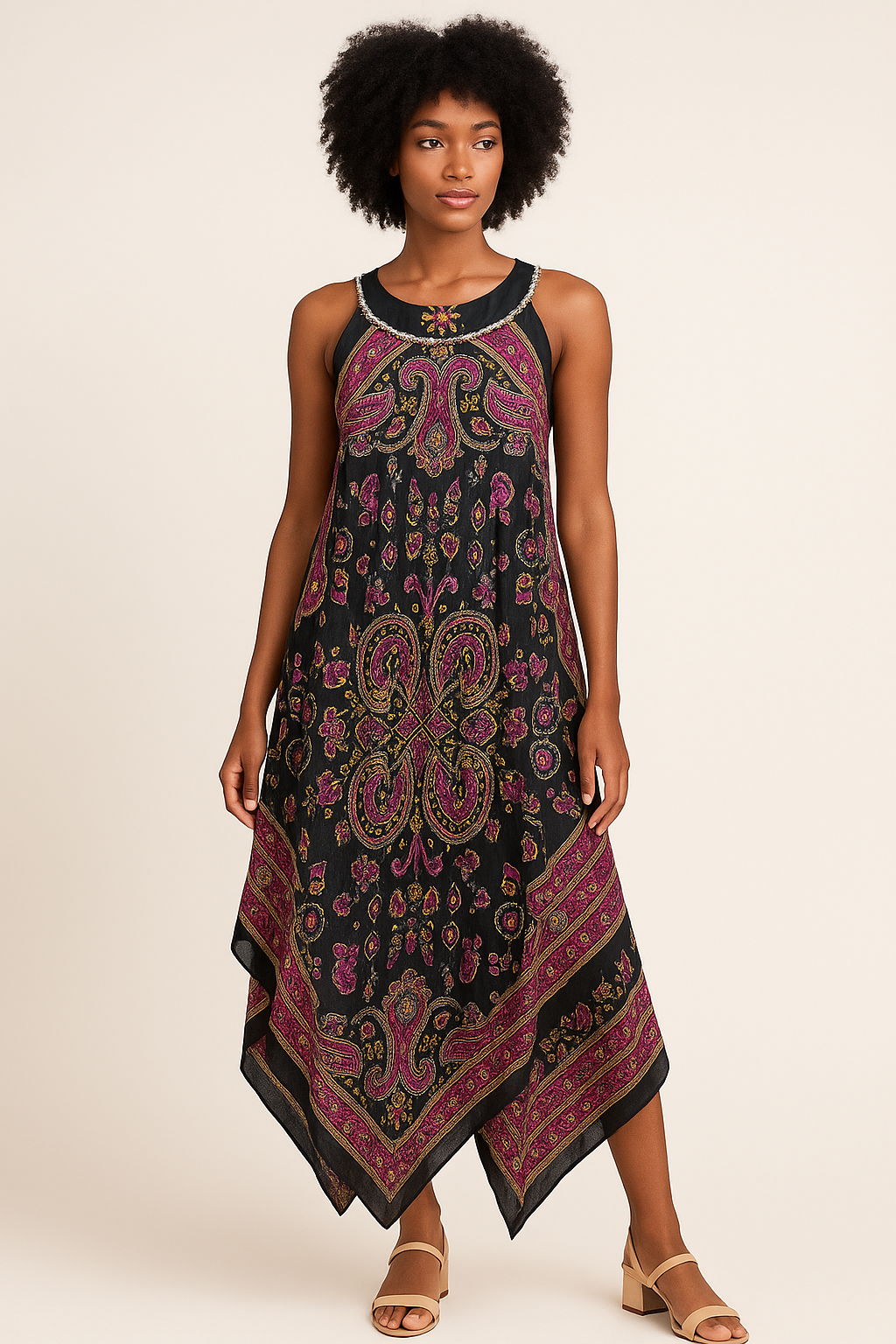 Bohemian-Inspired Sleeveless Maxi Dress